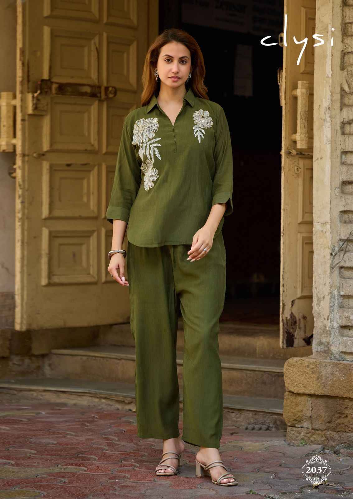 Avira By Clysi 2037 To 2042 Series Designer Collection Viscose Co-ord Set At Wholesale Price
